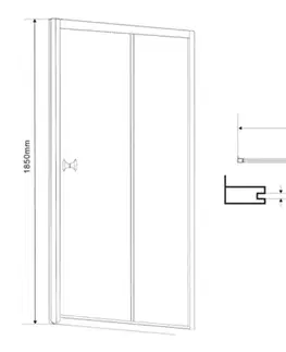 Sprchové dvere AQUALINE - AMADEO obdĺžniková sprchová zástena 1100x900 L/P varianta, sklo Brick BTS110BTP90