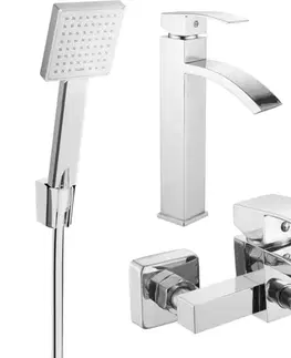 Kúpeľňové batérie MEXEN/S - Libra R45 Set umývadlovej a vaňovej batérie s príslušenstvom, chróm 745113R45-00