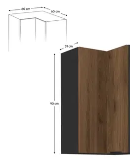Menzo Horná rohová skrinka MENZO 60x60 GN-90 2F Tempo Kondela