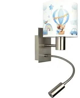Svietidlá BRILAGI - LED flexibilná lampa BOBO 1xE27/25W/230V + LED/3W m. chróm/biela/modrá/medv. BG1556+BG5585