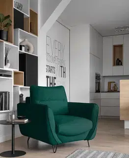 Kreslá NABBI Salma 1F kreslo tmavozelená