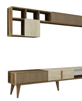 Konferenčné stolíky Televízna stena Milan Walnut and Travertine