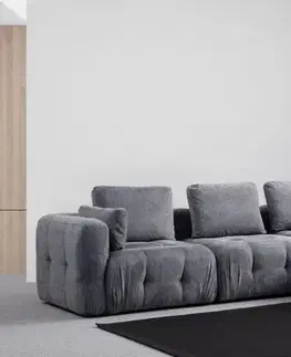Sedacie súpravy Rohová sedacia súprava / Rohová pohovka Amaris 3 Seater With Pouffe - Grey