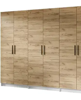 Šatníkové skrine Skriňa X3 Gold 2d Biela/Dub Craft Zlatý