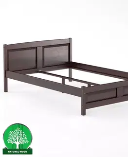 Drevené postele Posteľ borovica LK104–140x200 orech