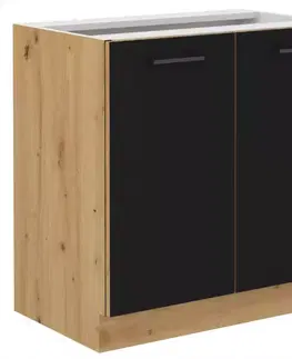 Kuchynské skrinky stojace Skrinka do kuchyne  Modena  80d 2f bb čierny/dub artisan