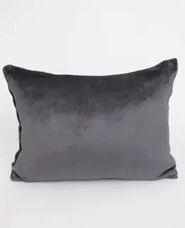 Dekoračné obliečky MKLozkoviny.sk Obliečka na vankúš mikroplyš 50 × 70 cm – Laura tmavo šedá-  -