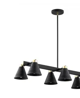 Svietidlá Argon 2552 - Luster na tyči AVALONE 6xE27/15W/230V čierna/zlatá 2552