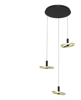 Svietidlá Wofi 5016-304 - LED Stmievateľný luster na lanku BREST LED/26W/230V čierna/zlatá 5016-304