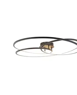 Stropné osvetlenie Stropné svietidlo čierne 78 cm vrátane LED 3-stupňového stmievača - Rowin