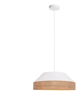 Svietidlá HEXE Luster na lanku MANISO 1xE27/60W/230V pr. 45 cm biela/béžová 0749