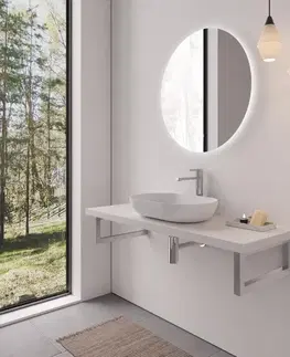 Kúpeľňový nábytok CERANO - Doska pod umývadlo Navira Pro + 2 konzoly pod dosku - biela matná - 60x46x3,6 CER-606066
