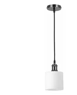 Svietidlá BRILAGI - LED Luster na lanku RETRO GLASS 1xE27/60W/230V priemer 10 cm čierna/biela NSTK7006+AI0177