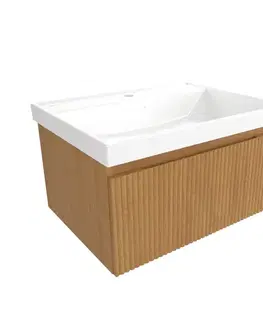 Kúpeľňový nábytok Kúpeľňová skrinka s umývadlom SAT Evolution 58x30x44, 5 cm dub medový mat SATEVO60DMU4 SATEVO60DMU4