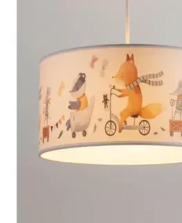 Svietidlá BRILAGI - LED Detský luster na lanku BOBO 1xE27/60W/230V pr. 35 cm biela/zvieratká 8590828051114