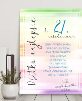 Tabuľky s venovaním (darčeky) Darček pre kamarátku - Blahoželanie k 27 narodeninám pre kámošku - tabuľka