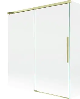 Sprchové dvere MEXEN/S - Rox L vaňová zástena 2-krídlová posuvná 150 + 70 x 150, transparent, zlatá 8C9L-150-070-50-00