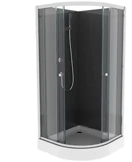 Sprchové kúty 80x80 Sprchový kút polkruhový Elize 80x80 chróm
