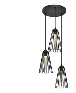 Svietidlá  Luster na lanku TORRI 3xE27/15W/230V čierna W-KD 1344/3 BK-B