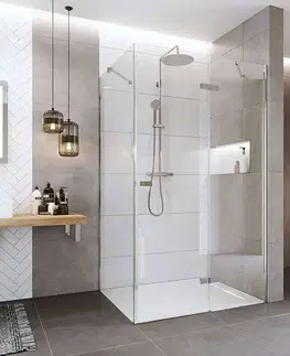 Sprchovacie kúty Mereo Sprchovací kút, Novea, obdĺžnik, pántový, 110x90 cm, chróm ALU, sklo Číre, dvere pravé a pevný diel CK10515ZP