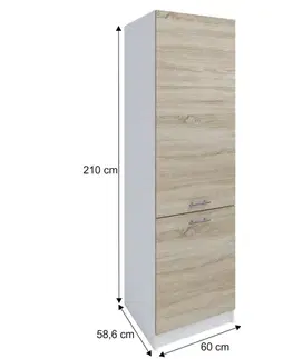 Kuchynské dolné skrinky KONDELA Fabiana S-60/210 potravinová skriňa dub sonoma / biela