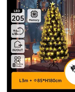 Vianočné dekorácie  B.V.  - LED vonkajší vianočný stromček 205xLED/6W/230V/8 funkcií  180cm IP44 teplá biela B10303Y3D