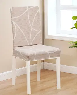 Doplnky do spálne 4Home Napínací poťah na stoličku Abstract béžová, 45-50 cm, súprava 2 ks