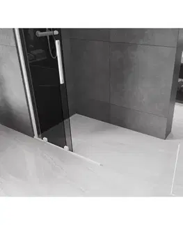 Sprchové dvere MEXEN/S - Velar Sprchová zástena posuvná Walk-in 100 x 200, grafit 8 mm, biela 871-100-000-43-20