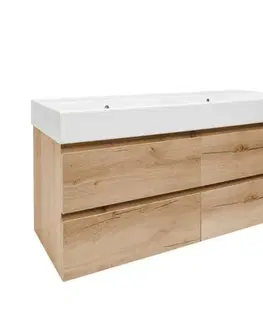 Kúpeľňový nábytok Kúpeľňová skrinka s umývadlom SAT B-Way 119x50x45 cm dub mat BWAY2120OAKU2B BWAY2120OAKU2B