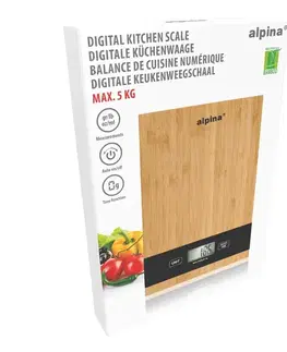Váhy kuchynské EDCO - Váha kuchynská 5kg bambus Alpina
