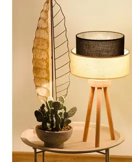 Lampy BRILAGI - LED stolná lampa BOHO STYLE 1xE27/15W/230V krémová/hnedá 8590828027966
