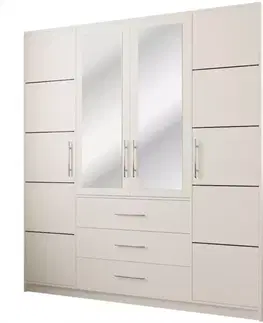 Šatníkové skrine Skriňa Bali D4 196 cm biela