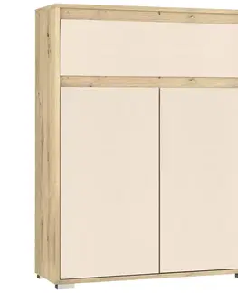 Komody NABBI Thebes CH-2D1DRW dvojdverová komoda so zásuvkou dub artisan / champagne