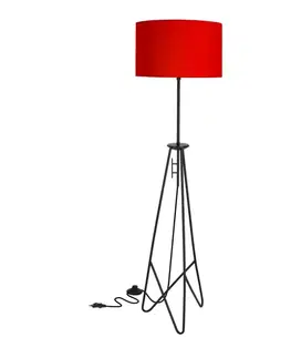 Stojacie lampy Float lampa podłogowa czarna 1x60W E27 abażur czerwony