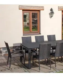Záhradný nábytok KONG 8 záhradná zostava 8+1, čierny antracit