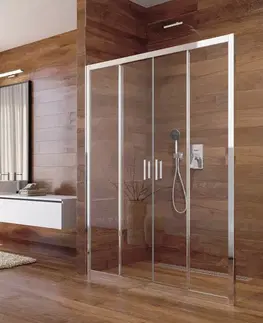 Sprchovacie kúty Mereo Sprchovací kút, Lima, obdĺžnik, štvordielne, zasúvací, 150x80 cm, chróm ALU, sklo Číre CK89413K