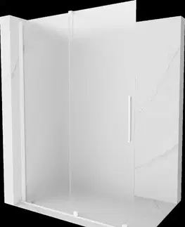 Sprchové dvere MEXEN/S - Velar Sprchová zástena posuvná Walk-in 150 x 200, dekor 8 mm, biela 871-150-000-33-20