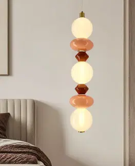Stropná svetla FLORES lampa wisząca mosiężny+brązowy+pomarańczowy 20W LED 3000K klosz biały