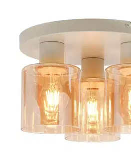 Svietidlá Brilliant - Prisadené stropné svietidlo LYSKA 3xE27/20W/230V pr. 31 cm krémová/dymová 81350/23