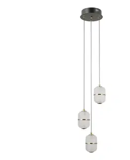 Svietidlá  PND-34375-3-BK - LED závesné svietidlo na lane ALANI 3xLED/5W/230V 3000K čierna/zlatá PND-34375-3-BK