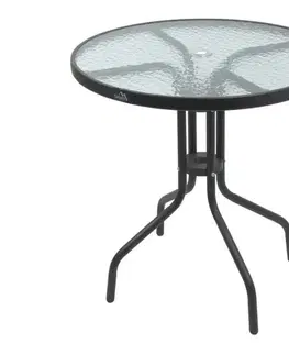 Záhradné stoličky a kreslá  Záhradný stôl pr. 70 cm čierna 13489
