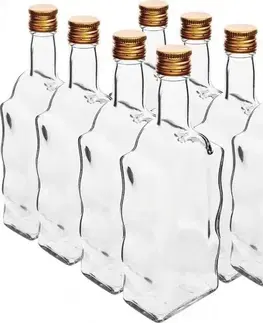 Shakery Kinekus Fľaša sklenená, hranatá, kláštorná, 500 ml, s uzáverom na závit