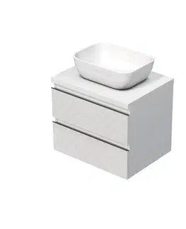 Kúpeľňový nábytok Kúpeľňová skrinka s krycou doskou SAT Cube Way 60x47,5x46 cm biela mat CUBE3D46602ZBKD CUBE3D46602ZBKD