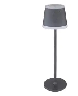 Záhradné lampy Globo 58433G - LED Stmievateľná stolná lampa RIDLEY LED/4,6W/3,7V 3000K šedá 58433G