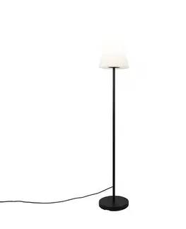 Vonkajšie stojanové svietidlá Vonkajšia stojaca lampa čierna s bielym tienidlom IP65 25 cm - Virginia