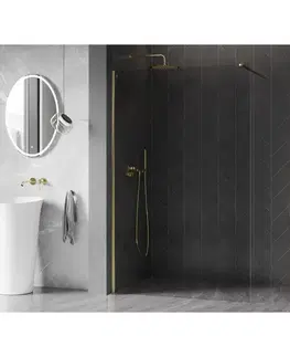 Sprchové dvere MEXEN/S - Kyoto-X Sprchová zástena WALK-IN 60 x 200, transparent 10 mm, zlato 800-060-101-50-00-X