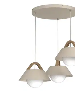 Svietidlá  Luster na lanku FUNDA 3xE27/15W/230V béžový 4205