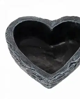 Kvetináče a truhlíky Kinekus Dekorácia náhrobná 23cm, srdce, obal na kvet, sivá