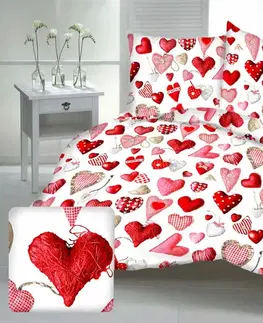 Obliečky Obliečky krepové Love TiaHome - 1x Vankúš 90x70cm, 1x Paplón 140x200cm