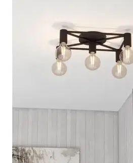 Svietidlá Eglo 43721 - Stropné svietidlo SPEKE 5xE27/40W/230V čierna 43721